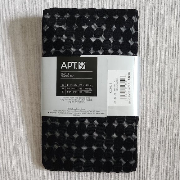 New Apt. 9 Control Top Black Dot Tights. Size Small. - Picture 2 of 4